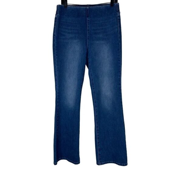 Soft Surroundings Hi-Rise Pull On Denim Jeans Womens Medium Casual Comfort - Picture 1 of 11